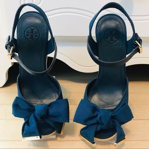 Tory Burch Navy Wedges